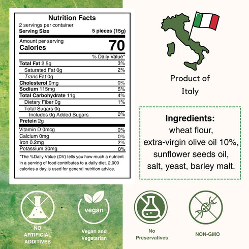 1.06 oz, Pack 3 I Macoritti Snack Breadsticks with Extra Virgin Olive Oil - Authentic Italian Snack, Oven-Baked, Made