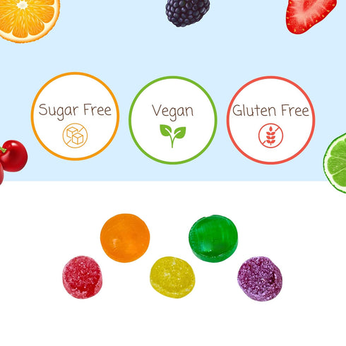 3 Lbs Sugar Free Assorted Italian Fruit Jelly Candy & Classic Fruit Hard Candies Soft, Chewy Jellies & Hard Candy, Keto