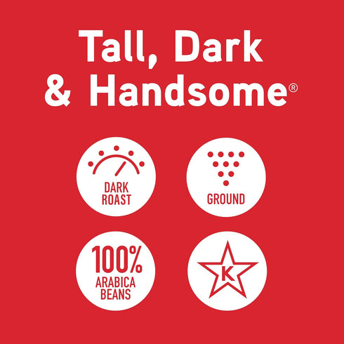 2 Joe Knows Coffee Dark Roast, Ground Coffee, Tall Dark and Handsome, Pounds