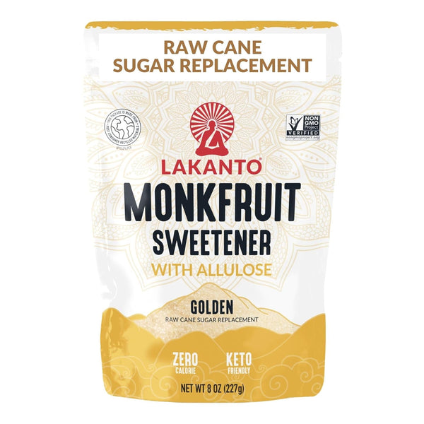 Lakanto Golden Monk Fruit Sweetener With Allulose, Raw Cane Sugar Substitute, Monk