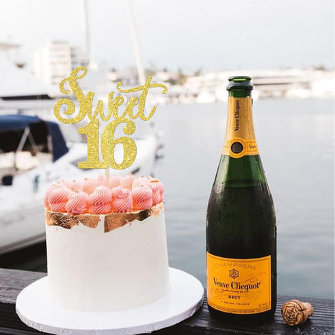 Rsstarxi 1 Pack 16th 16 16 16 16th Sweet Birthday Cake Topper Cheers to Years Sweet Cake Decorations Sixteen Hello