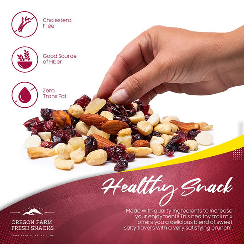 (20oz.) Oregon Farm Fresh Snacks Cranberry Craze Nuts Mix - Sweet and Salty Snacks with Dried Pineapple, Cranberries
