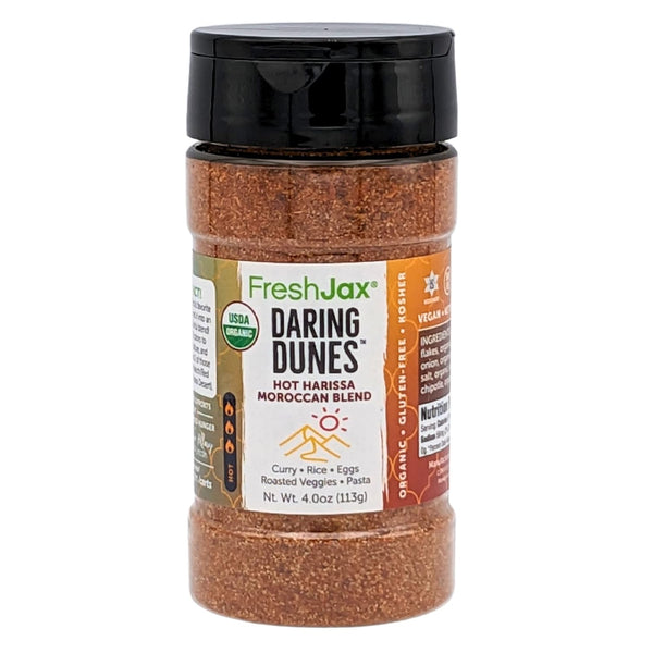 FreshJax Daring Dunes Hot Moroccan Harissa Spice Blend (4.0 oz) - Non-GMO, Gluten Free, Keto, Paleo, No Preservatives