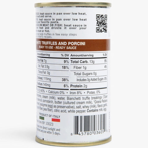 180g (6.4oz) Urbani Truffles Porcini & White Truffles Sauce - Italian Gourmet Sauce for Pasta, Risotto, and Meats