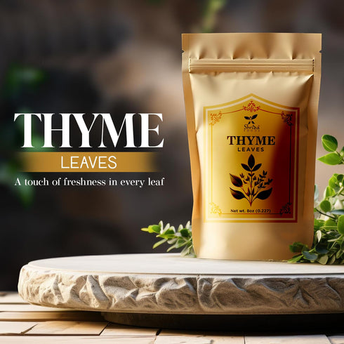 8oz, Shrida Foods Dried Whole Thyme Leaves, Authentic Thyme for Cooking, Seasoning, Soups, Marinades, Freshly Dried