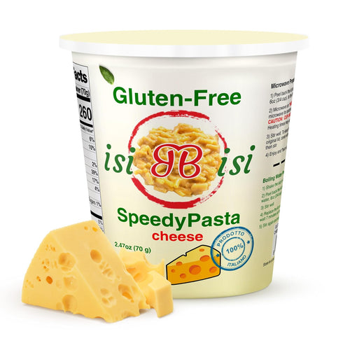isiBisi Gluten-Free SpeedyPasta Cheese Pasta Cups - Microwavable-Ready Baby Rigatoni Noodles, Non-GMO,