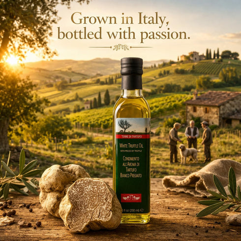 8.4 oz (250 ml), Terre di Tartufo White Truffle Oil, fl Italian Truffle Olive Oil, Gourmet Finishing Oil, Infused Olive