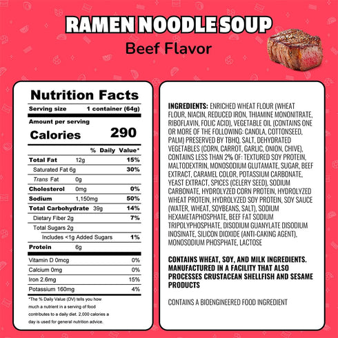 2.25 Oz, Pack 12 Maruchan Instant Lunch Beef