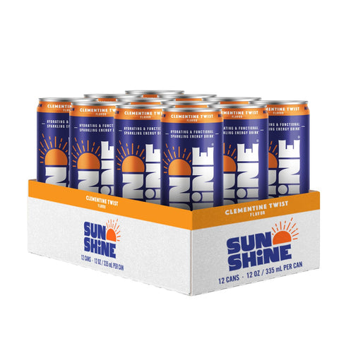 Sunshine Sparkling Energy Drink, Clementine Twist with Daily Essential Vitamins, 360mg of