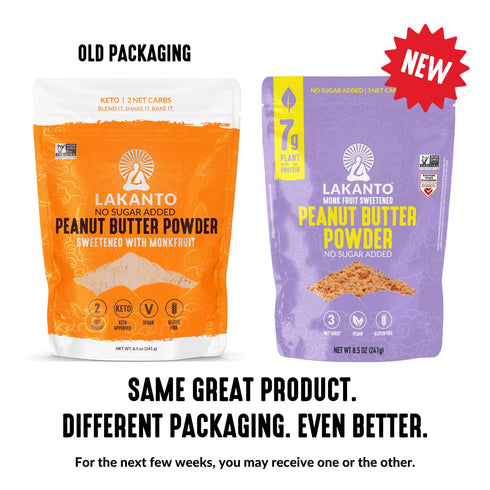 7g 3g (8.5 Oz) Lakanto Peanut Butter Powder - Sweetened with Monk Fruit Sweetener, Protein, Powdered PB from Roasted