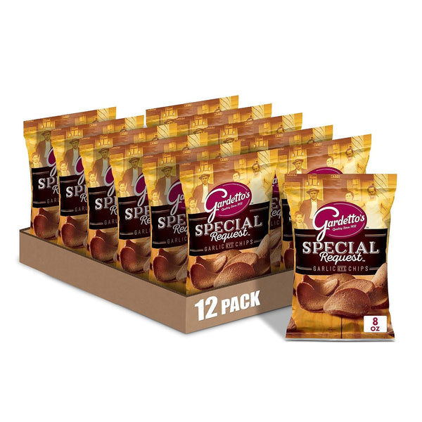 Gardetto's Special Request Garlic Rye Chips, Snack Bag, 8 oz (Pack of 12)