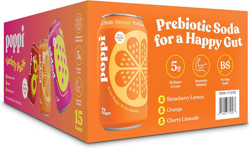 Pack, 12 oz, 15-Count Poppi Variety