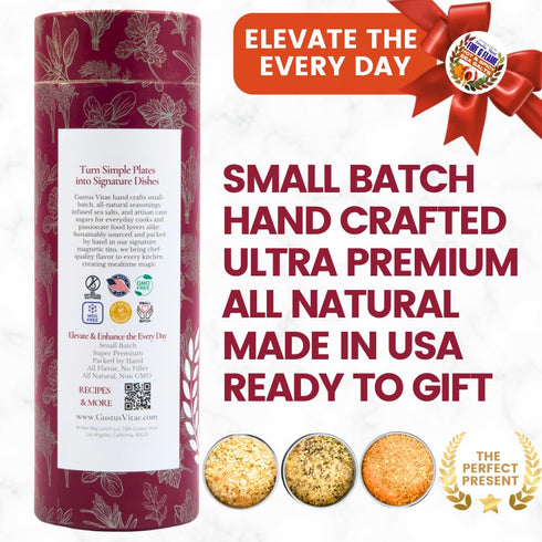 Packaged Set 3 GLP-1 Hot & Spicy Sea Salts: Smoke, Heat, Fire & Flame | Gift of | All Natural, Non GMO Sea Salts |
