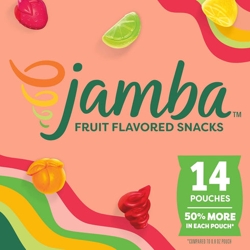 16.8 oz (14 Jamba Fruit Flavored Snacks, Strawberry Surf Rider, Smoothie Inspired Flavors, Gluten Free Snack, Pouches)