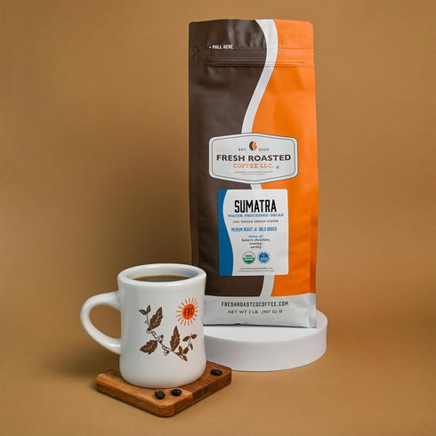 100% 2 lb (32 oz) Fresh Roasted Coffee, Organic Sumatra Water-Processed Decaf | Single Origin, USDA, Kosher | Medium