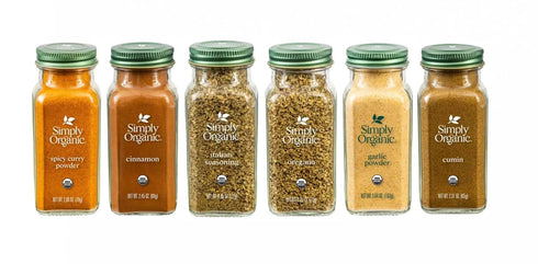 Generic Simply Organics Herbs and Spices Assorted Variety Gift Set Glass (6 flavors)