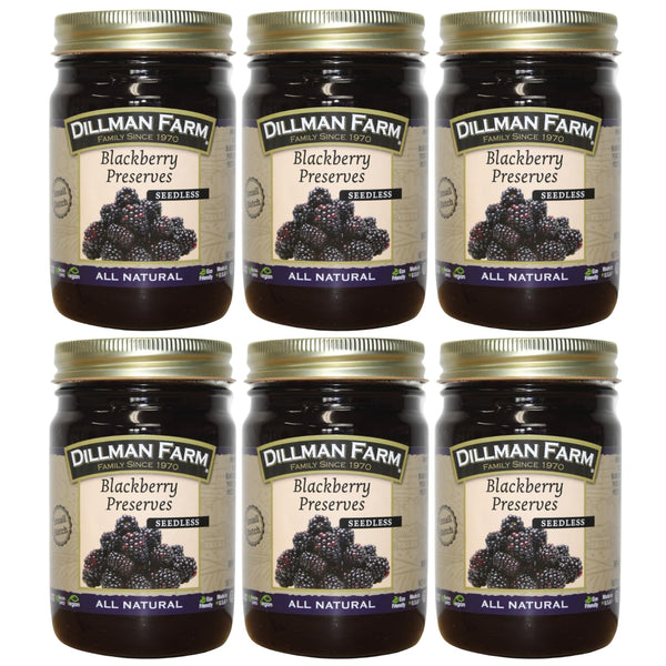 Dillman Farm All Natural Seedless Blackberry Preserves - Gluten-Free, Non-GMO, Vegan, Kosher,