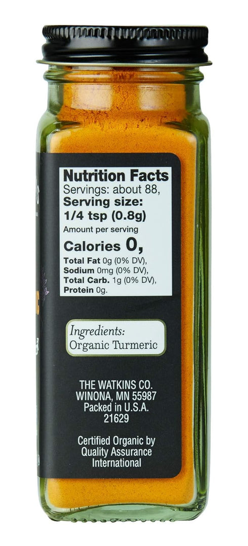 Watkins Gourmet Organic Spice Jar, Turmeric, 2.4 Oz