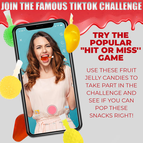 (3 Fusion Select Jelly Fruit Snack Jelly Fruits Hit or Miss Challenge- Fruit-Shaped Jelly- Assorted Flavors