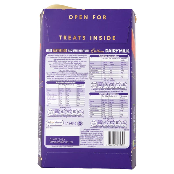 Cadbury 249g Dairy Milk Fruit & Nut Easter Egg
