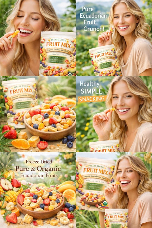 Generic Freeze Dried Fruit Mix, Organic Ecuadorian Fruits, Pure Natural Healthy Snack, No Sugar Added