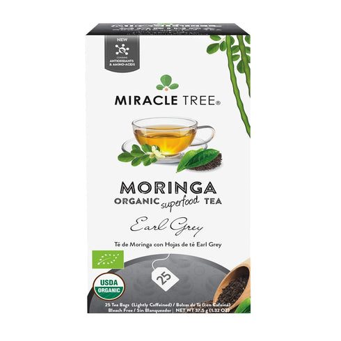 Miracle Tree Organic Moringa Superfood Tea - 25 Individually Sealed Bags, Earl Grey