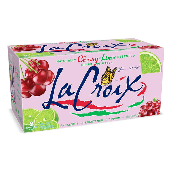 La Croix Sparkling Water, Cherry Lime, 8-Pack Zero Sugar, Zero Calories, Zero