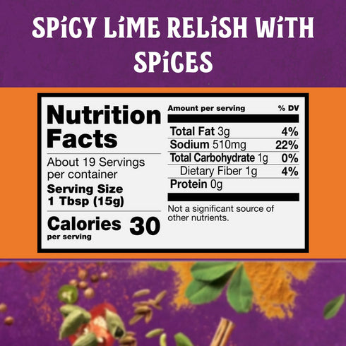 10oz (Pack 1) Pataks Hot Lime Pickle - Authentic Indian Relish w/Lime Dices, Mustard Seeds & Aromatic Spices - Perfect