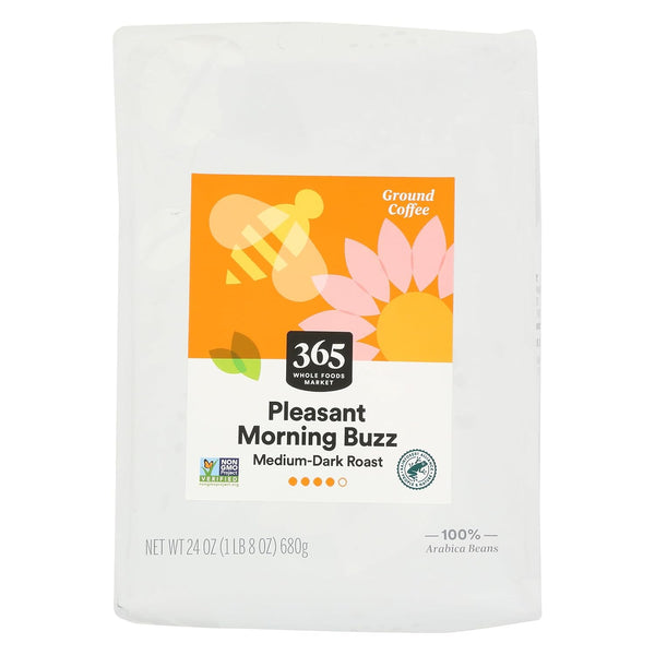 365 by Whole Foods Market, Pleasant Morning Buzz Ground Coffee, Medium-Dark Roast,