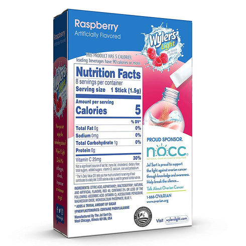 Wyler's Light Raspberry-Lemonade Singles to Go, Sugar Free, 8 Packets per Box, Pack of 4 Boxes