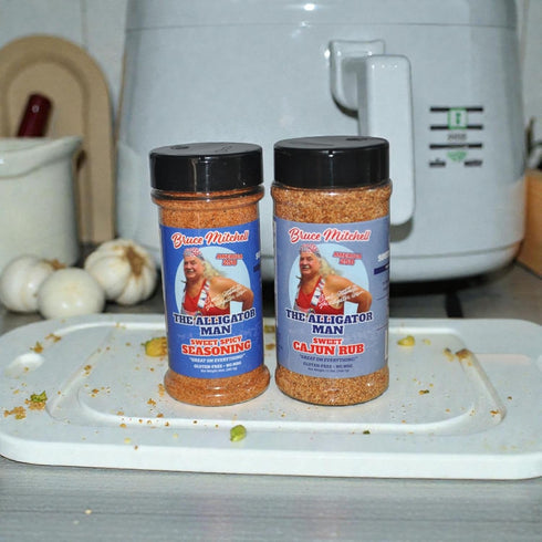 Bruce Mitchell Multi-Pack 2 Pack (12.3oz 10oz) , The Alligator Man, Sweet Cajun Rub & Sweet Spicy Seasoning -