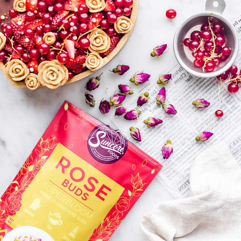 Suncore Foods Dried Rose Buds Bloom, Caffeine-Free Gluten-Free Tea, Non-GMO, 1.5oz (1 Pack)