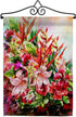 Breeze Decor Floral Tropical Bouquet Garden Flag Set Wall Hanger Spring Sunflower Tulip Rose
