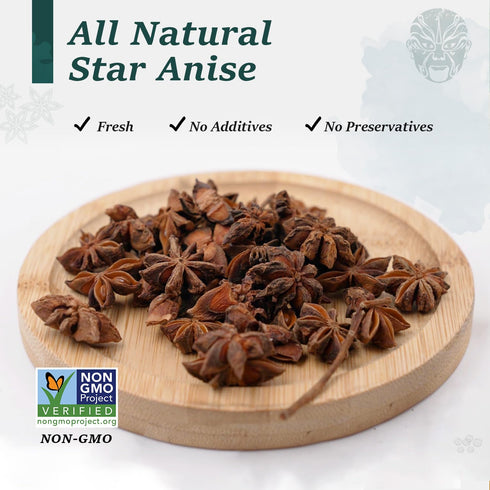 6oz (170g), Soeos Star Anise Seeds Non-GMO Verified, Great for Baking and Tea, Anis Estrella, Whole Chinese Star Anise