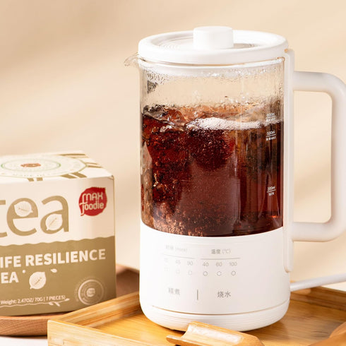 7 Count 7 (70g, 10g/bag) MAX FOODIE Life Resilience Tea, Rose Black Goji Berry Blend, Tea Bags, Natural Herbal Energy