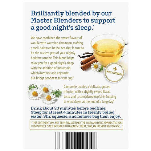 1mg 16 (Pack 1), Twinings Superblends Sleep+ Herbal Tea with Melatonin Camomile, Cinnamon & Vanilla, Naturally