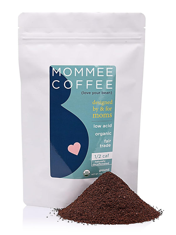 Mommee Coffee Half Caf Ground Low Acid Coffee - 100% Arabica Organic