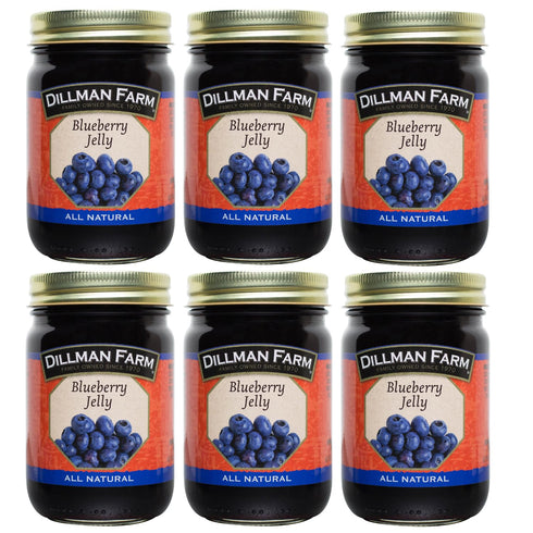 Dillman Farm All Natural Blueberry Jelly - Gluten-Free, Non-GMO, Vegan, Kosher, Eco-Friendly,