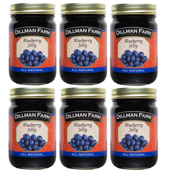 Dillman Farm All Natural Blueberry Jelly - Gluten-Free, Non-GMO, Vegan, Kosher, Eco-Friendly,