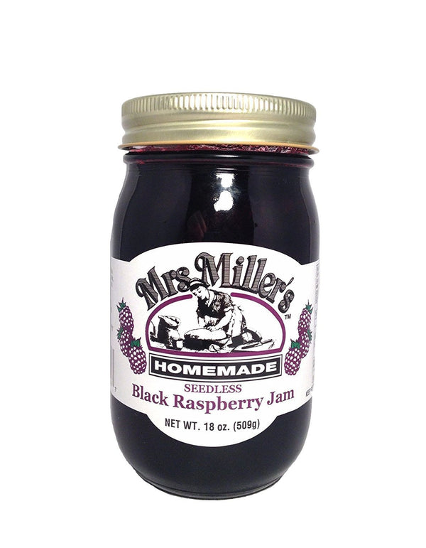 Mrs. Miller's HUGE 18 oz Seedless Black Raspberry Jam, Amish and Homemade!