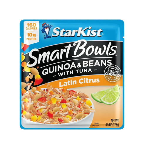 4.5 oz (Pack 12) StarKist Smart Bowls Latin Citrus, Pouch of Features Quinoa & Beans with Wild Caught Tuna