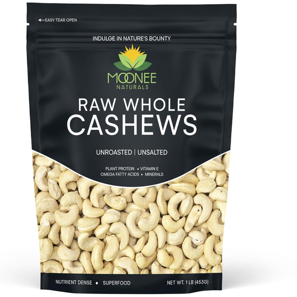 Raw Cashews Unsalted Whole (16 0z. / 1 lb) | Vegan Protein