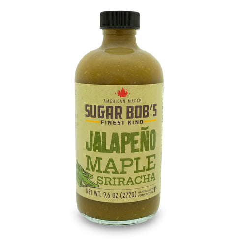 Sugar Bob’s Finest Kind Jalapeno Maple Sriracha Hot Sauce, 9.6 oz Garlic Sriracha Sauce with Fresh Jalapeno