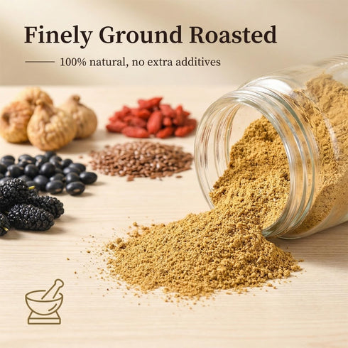 xapuo 500g Flaxseed & Fig Powder, Jar, Pre-Ground Whole Food, No Additives, Easy to Mix with Water, Oatmeal Or Yogurt