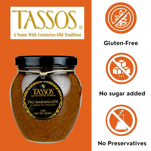 Tassos (1 Traditional Greek Fig Preserve Spread Marmalade Jar)