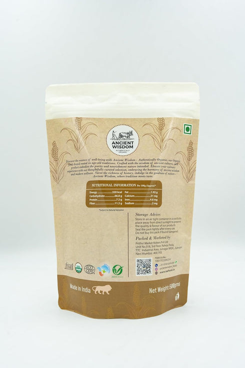 Ancient Wisdom 500 (17.63 Oz) Organic Ragi Flour (Finger Millet) GM