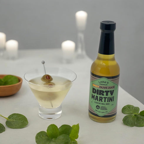 Lara's Gourmet Passions 10fl oz, 1 Lara's Premium Olive Juice Dirty Martini Cocktail Mix - Small Batch - Glass Bottle