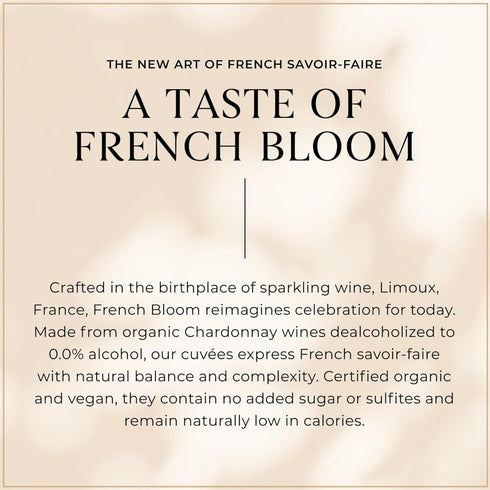 0.0% 750ml French Bloom Le Ros, Alcohol-Free Sparkling Wine, - Certified Organic, Vegan, Low Calorie, Pregnancy