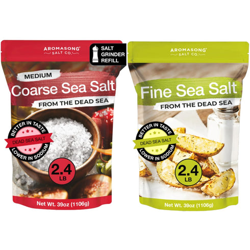 Aromasong 100% Natural Sea Salt Coarse Grain 2.43 LB with Fine Grain
