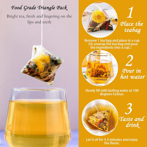 8 (2BOX (30Bag)) Goji Berry Chrysanthemum Tea for Liver Health, Dandelion Wolfberry Tea Bags, Excellent Raw Material
